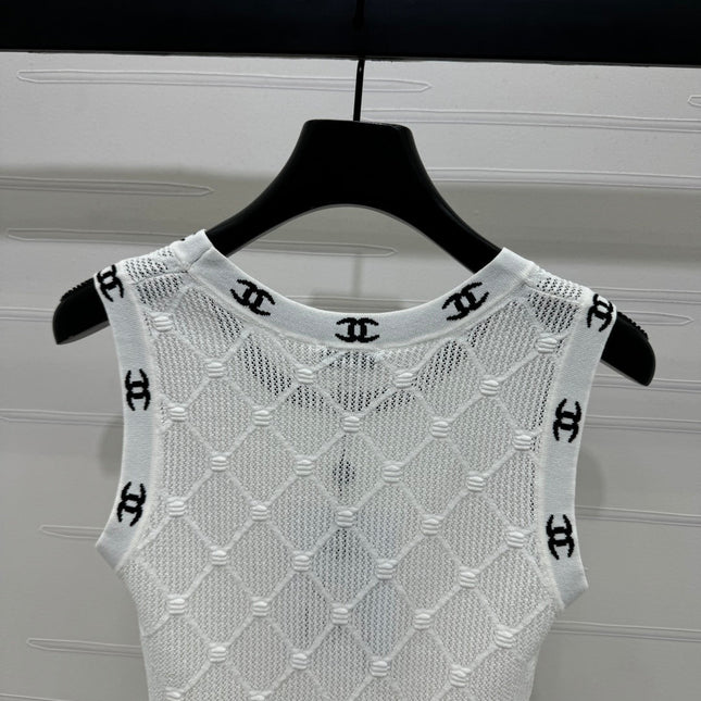 CHANEL 25S DIAMOND HOLLOW KNIT VEST 264033
