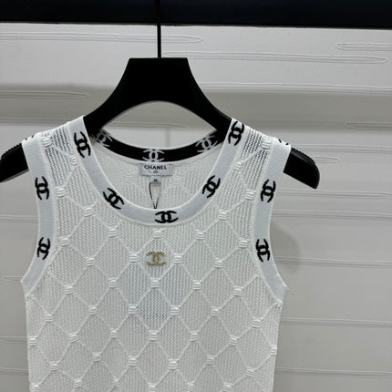 CHANEL 25S DIAMOND HOLLOW KNIT VEST 264033