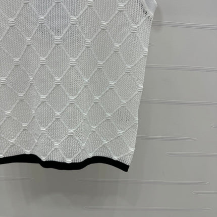 CHANEL 25S DIAMOND HOLLOW KNIT VEST 264033