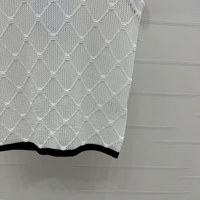 CHANEL 25S DIAMOND HOLLOW KNIT VEST 264033