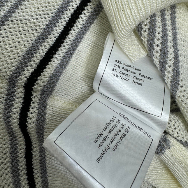 CHANEL 25S HOLLOW WOVEN POLO SHIRT 264075