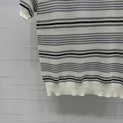 CHANEL 25S HOLLOW WOVEN POLO SHIRT 264075