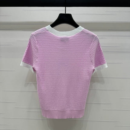 CHANEL 25S DOUBLE C LOGO KNIT SHORT SLEEVE 264073