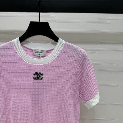 CHANEL 25S DOUBLE C LOGO KNIT SHORT SLEEVE 264073