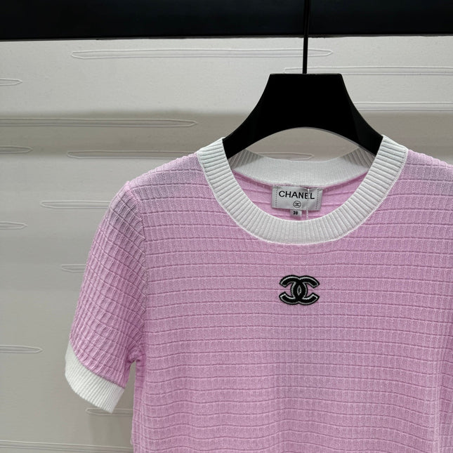 CHANEL 25S DOUBLE C LOGO KNIT SHORT SLEEVE 264073