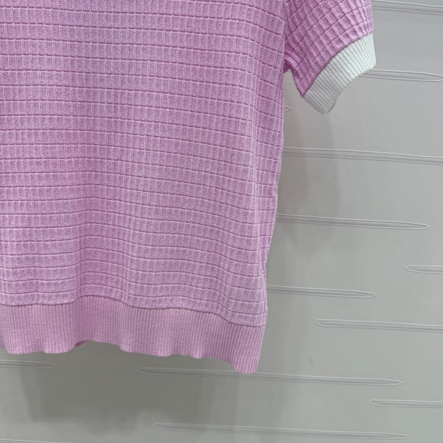 CHANEL 25S DOUBLE C LOGO KNIT SHORT SLEEVE 264073
