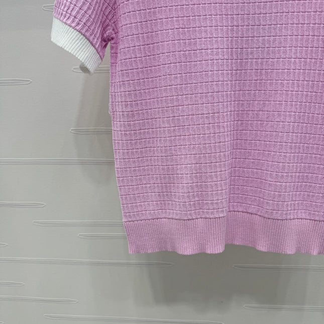 CHANEL 25S DOUBLE C LOGO KNIT SHORT SLEEVE 264073