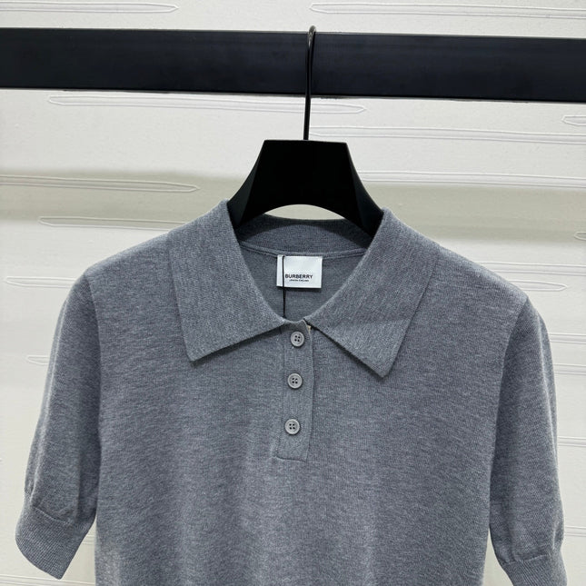 BURBERRY SHORT-SLEEVE KNITTED POLO SHIRT 274846