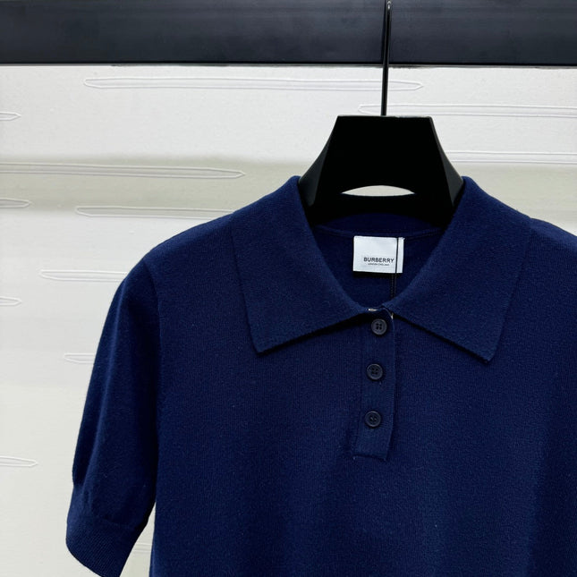 BURBERRY SHORT-SLEEVE KNITTED POLO SHIRT 274845