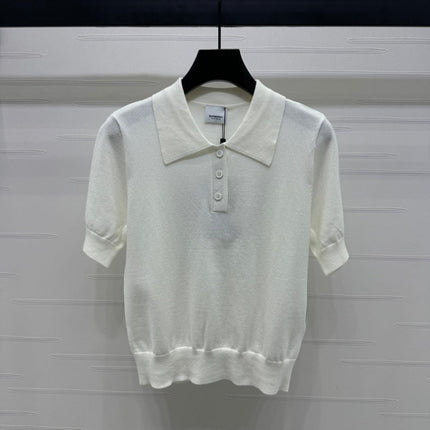 BURBERRY SHORT-SLEEVE KNITTED POLO SHIRT 274844