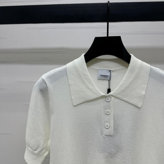 BURBERRY SHORT-SLEEVE KNITTED POLO SHIRT 274844