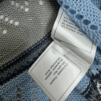 CHANEL EMBROIDERED LOGO OPEN-KNIT VEST 274869