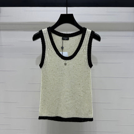 CHANEL ROUND-NECK SEQUIN KNIT VEST 274864