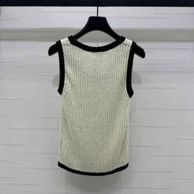 CHANEL ROUND-NECK SEQUIN KNIT VEST 274864