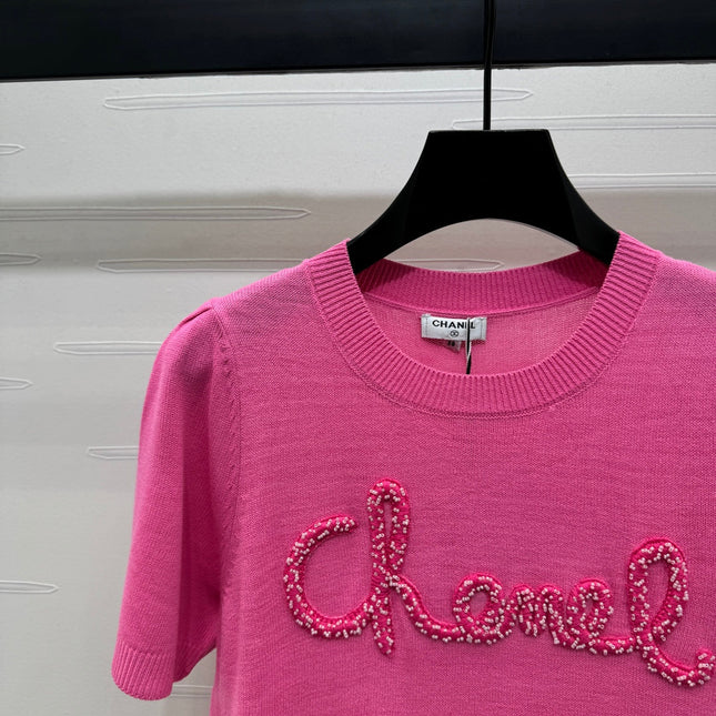 CHANEL SHORT-SLEEVE CREW NECK SWEATER 269418