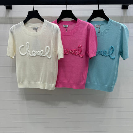 CHANEL SHORT-SLEEVE CREW NECK SWEATER 269419