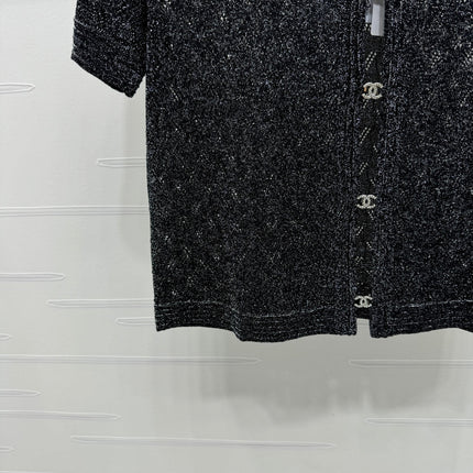 CHANEL SHORT-SLEEVE SEQUINNED KNIT CARDIGAN 269407
