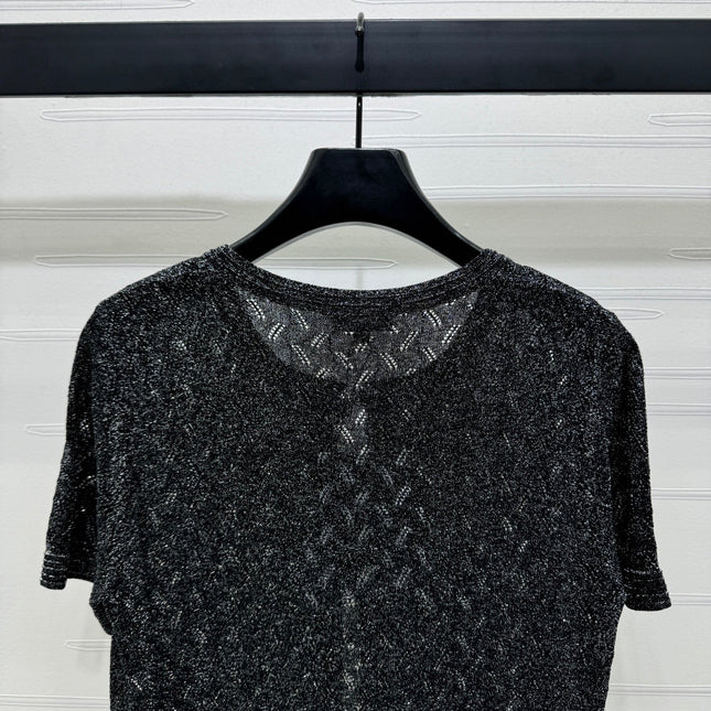 CHANEL SHORT-SLEEVE SEQUINNED KNIT CARDIGAN 269407