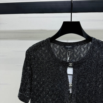 CHANEL SHORT-SLEEVE SEQUINNED KNIT CARDIGAN 269407