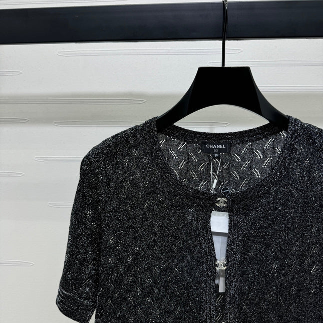 CHANEL SHORT-SLEEVE SEQUINNED KNIT CARDIGAN 269407