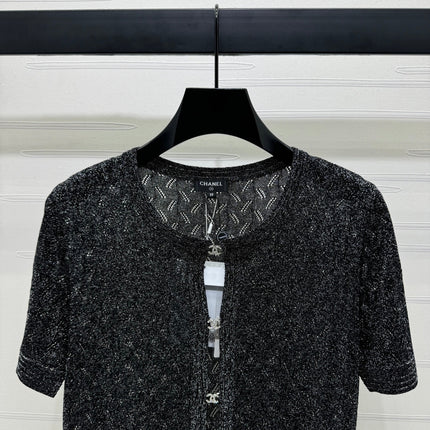CHANEL SHORT-SLEEVE SEQUINNED KNIT CARDIGAN 269407