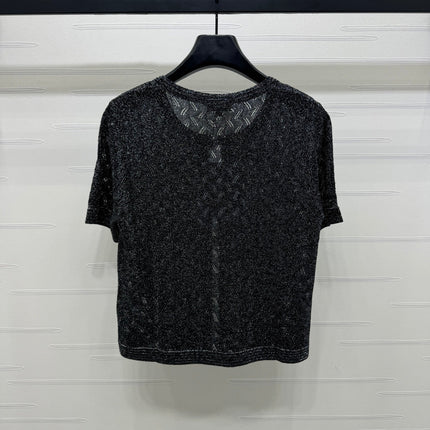 CHANEL SHORT-SLEEVE SEQUINNED KNIT CARDIGAN 269407