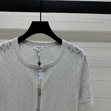 CHANEL SHORT-SLEEVE SEQUINNED KNIT CARDIGAN 269409
