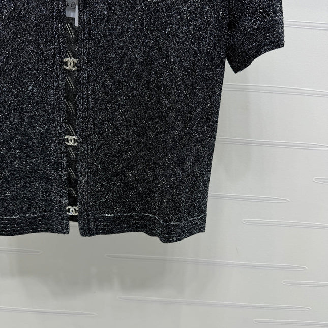 CHANEL SHORT-SLEEVE SEQUINNED KNIT CARDIGAN 269407