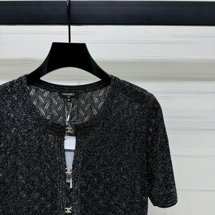 CHANEL SHORT-SLEEVE SEQUINNED KNIT CARDIGAN 269407
