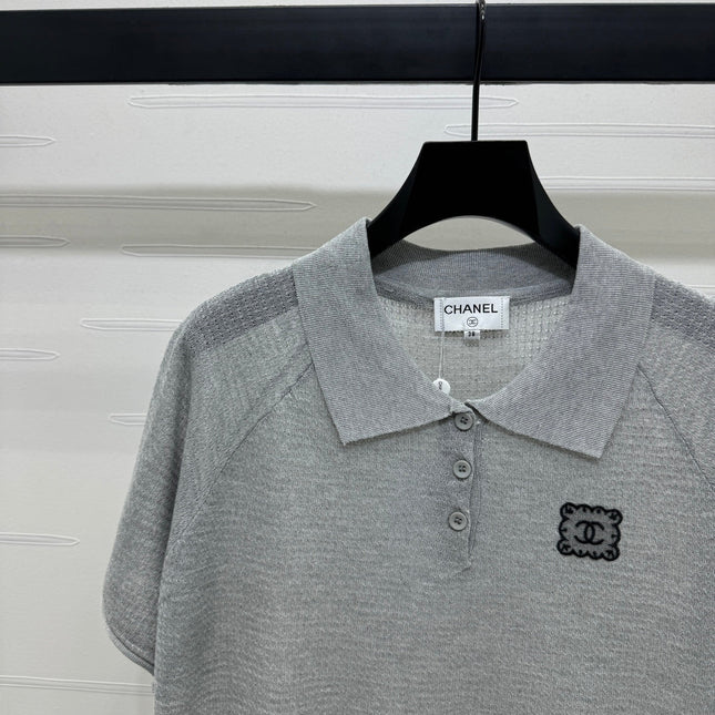 CHANEL POLO SHIRT GREY 274898