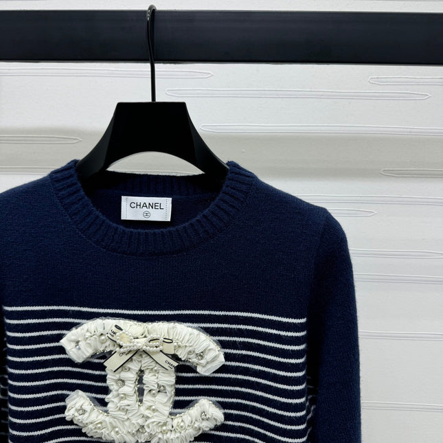 CHANEL CREW NECK LONG-SLEEVE KNIT SWEATER 274954