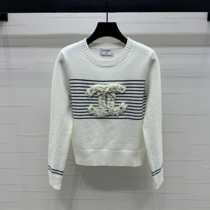 CHANEL CREW NECK LONG-SLEEVE KNIT SWEATER 274953