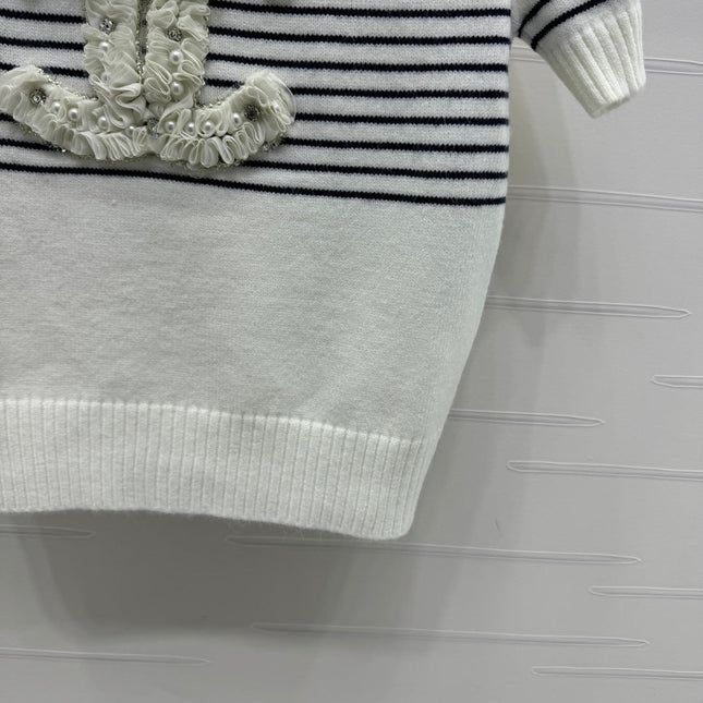 CHANEL SHORT-SLEEVE KNITTED PUFF-SLEEVE TOP 274950