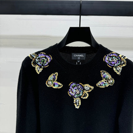 CHANEL SEQUIN CAMELLIA PULLOVER 274882