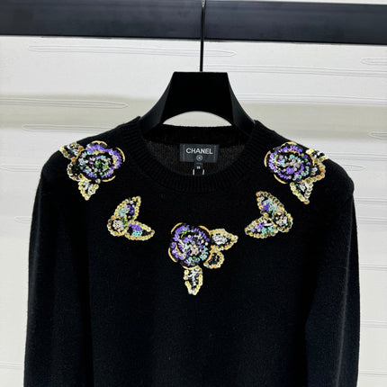 CHANEL SEQUIN CAMELLIA PULLOVER 274882