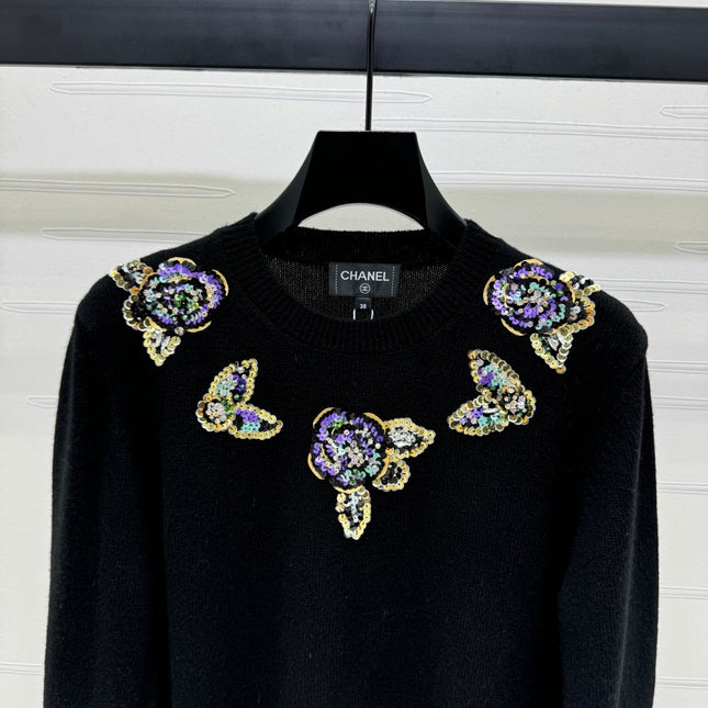 CHANEL SEQUIN CAMELLIA PULLOVER 274882