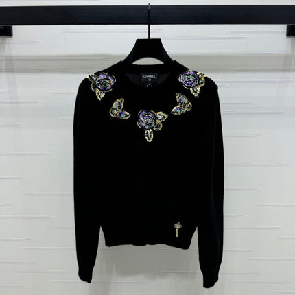 CHANEL SEQUIN CAMELLIA PULLOVER 274882