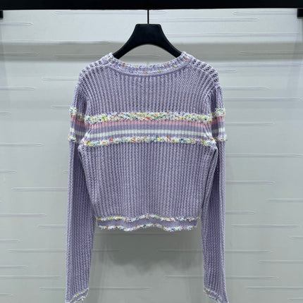 CHANEL 25S LONG SLEEVE OPEN-KNIT SWEATER STYLE 163