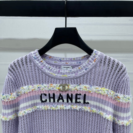 CHANEL 25S LONG SLEEVE OPEN-KNIT SWEATER STYLE 163