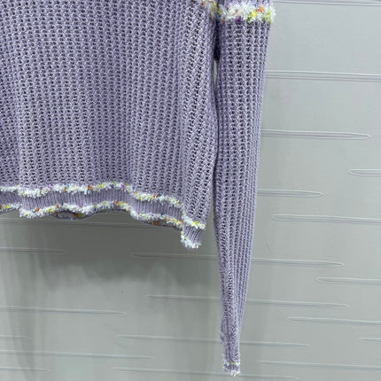 CHANEL 25S LONG SLEEVE OPEN-KNIT SWEATER STYLE 163