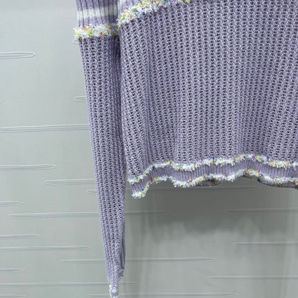 CHANEL 25S LONG SLEEVE OPEN-KNIT SWEATER STYLE 163