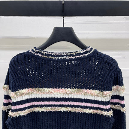 CHANEL 25S LONG SLEEVE OPEN-KNIT SWEATER STYLE 162
