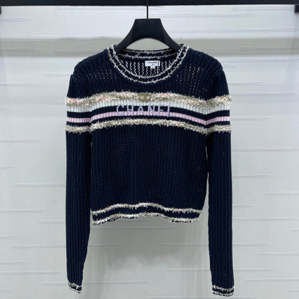 CHANEL 25S LONG SLEEVE OPEN-KNIT SWEATER STYLE 162