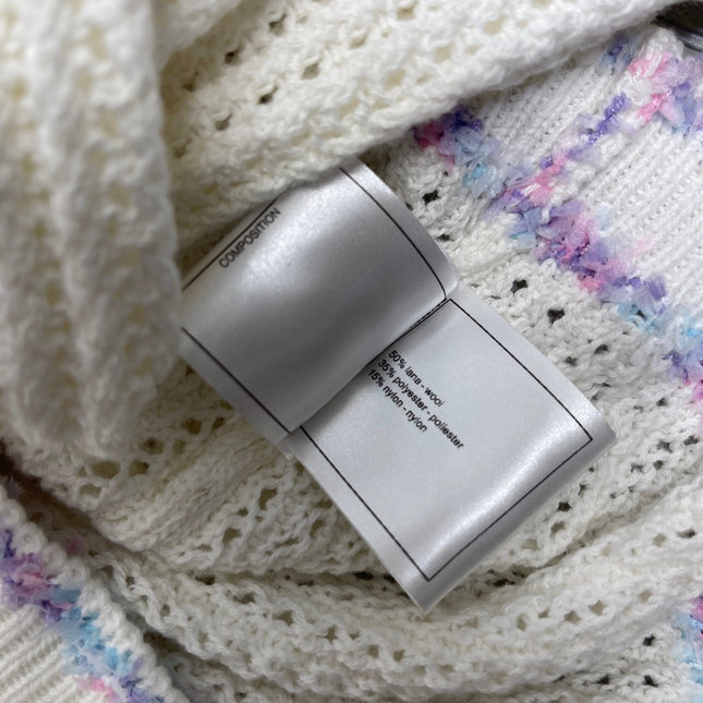 CHANEL 25S LONG SLEEVE OPEN-KNIT SWEATER STYLE 161