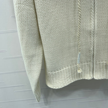 CELINE 25S HOODED CARDIGAN WITH FUR TRIM 0089