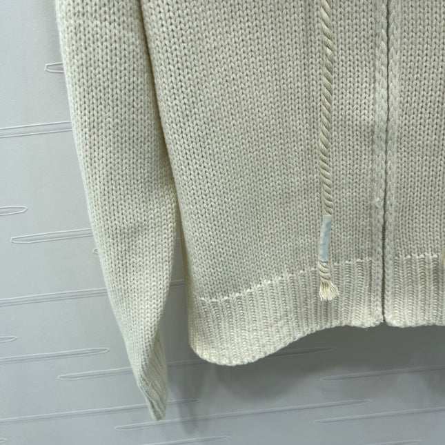 CELINE 25S HOODED CARDIGAN WITH FUR TRIM 0089