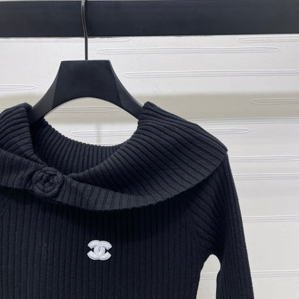 CHANEL 25S KNITTED LONG-SLEEVE DRESS 278