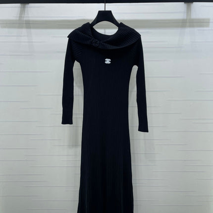 CHANEL 25S KNITTED LONG-SLEEVE DRESS 278