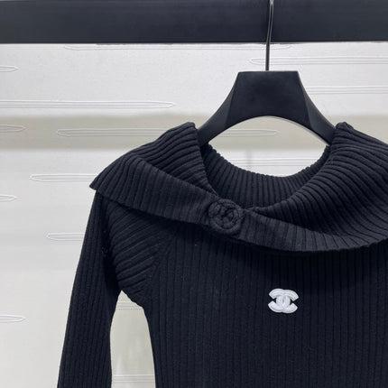 CHANEL 25S KNITTED LONG-SLEEVE DRESS 278