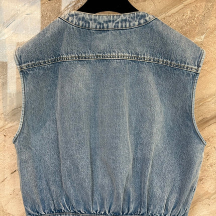 CHANEL 25S SLEEVELESS DENIM VEST 391